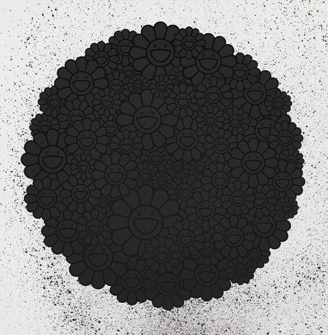 Takashi Murakami x MADSAKI Flowers Black B Silkscreen Print