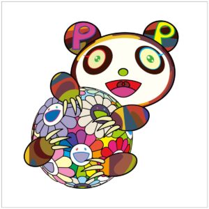 Takashi Murakami - A Panda Cub Hugging a Ball of Flowers